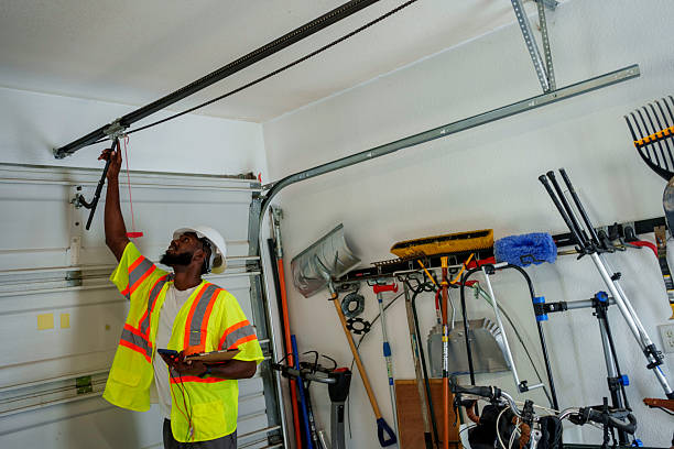 Professional Garage Door Panel Replacement technician working in New Franklin, OH